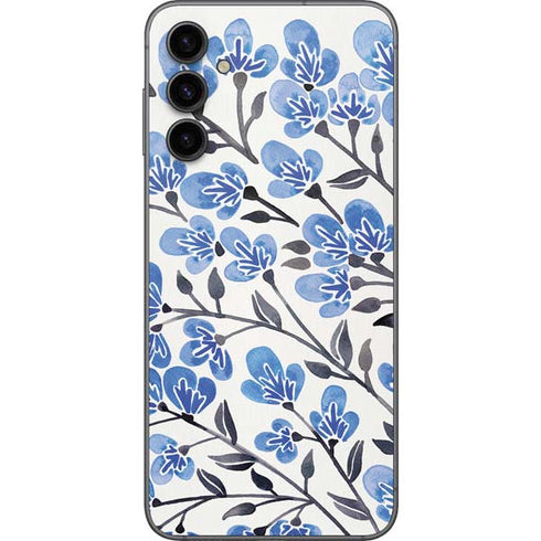 Cat Coq Blue Cherry Blossoms Galaxy A14 5G Skin